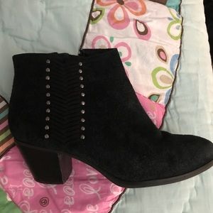 Black suede booties